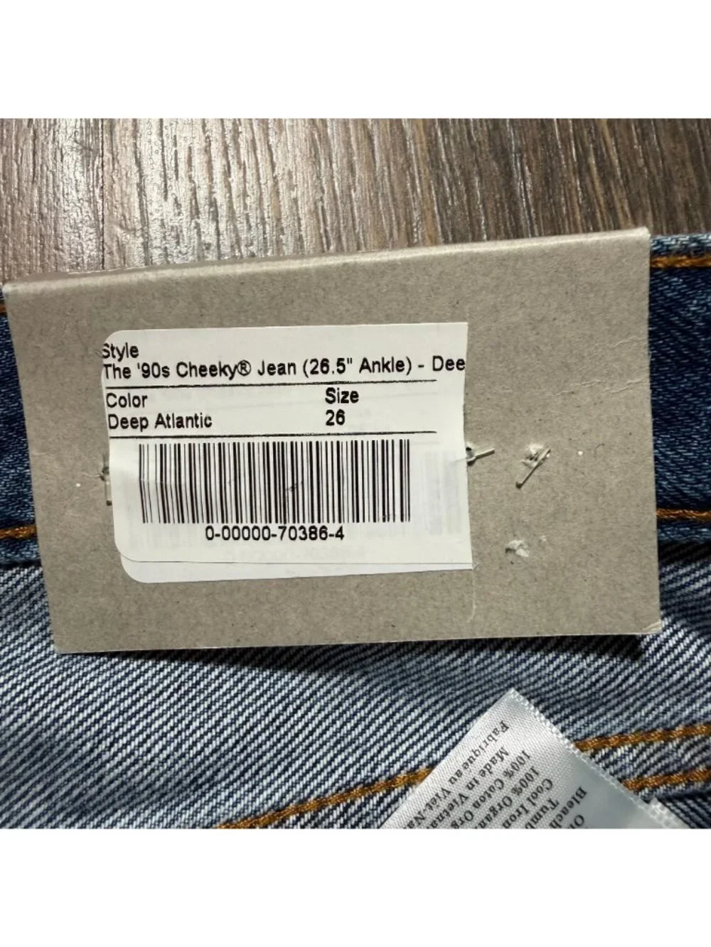 Everlane The 90's Cheeky Jean in Deep Atlantic Blue Size 26 Ankle NWT